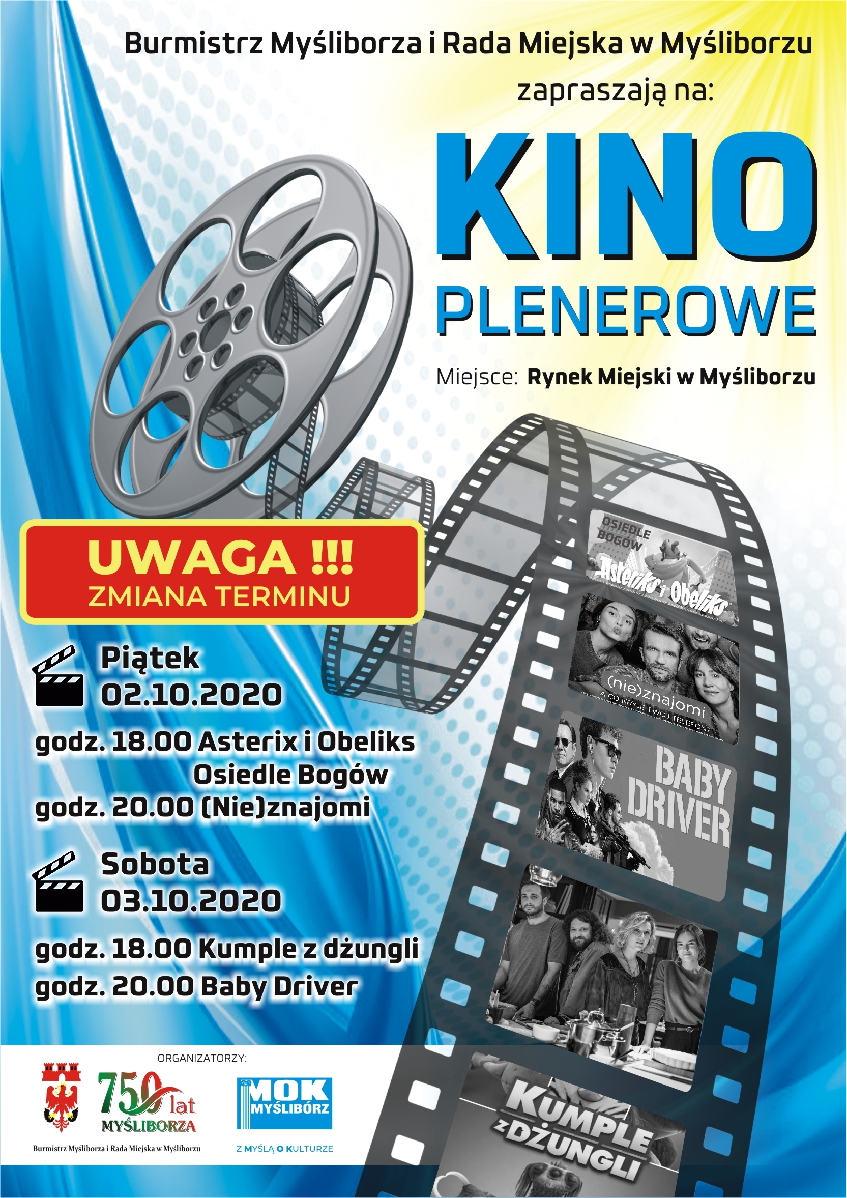 Kino plenerowe - zmiana terminu