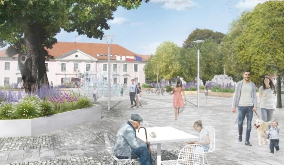 Rynek staromiejski po rewitalizacji za dnia