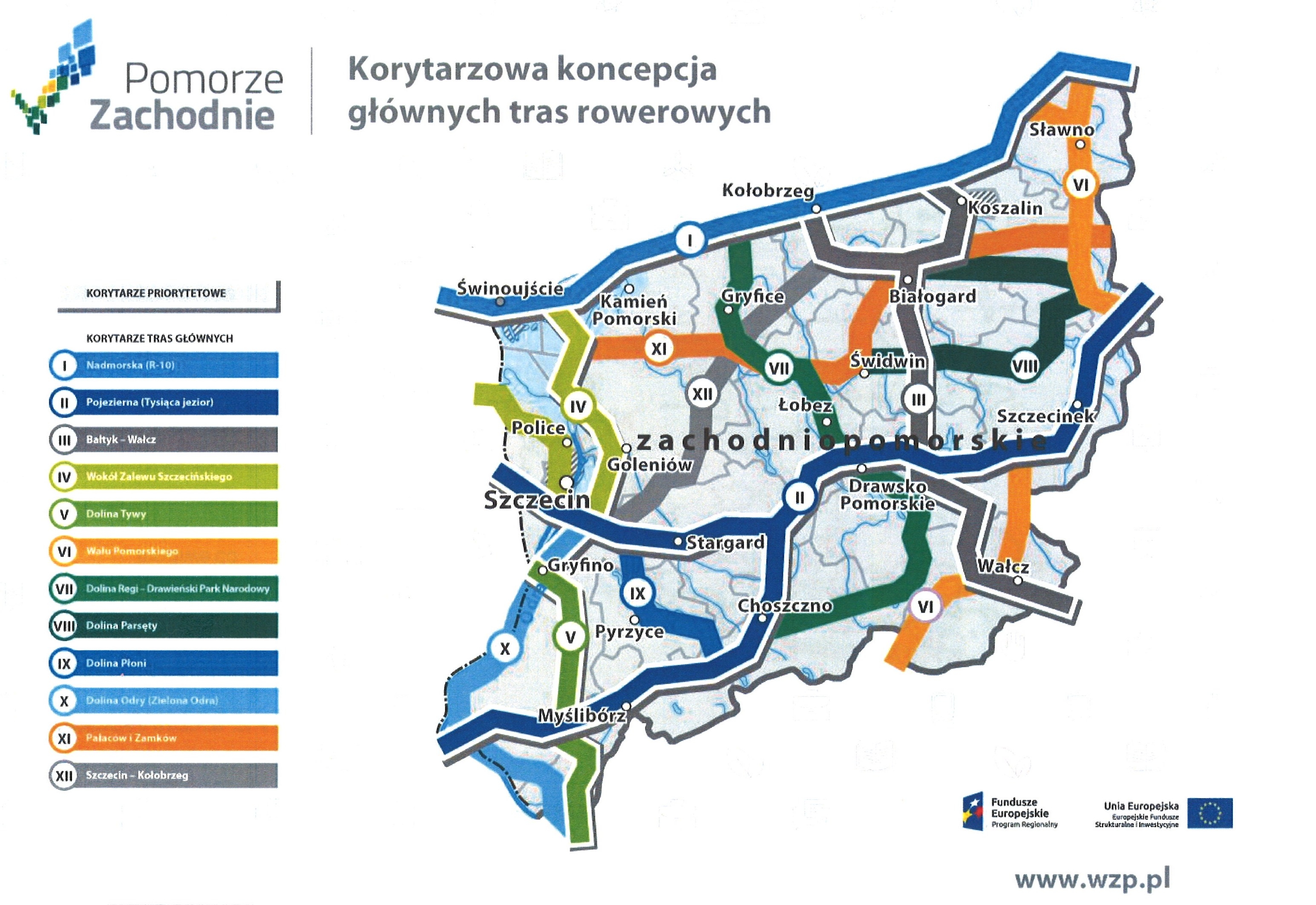 Korytarzowa koncepcja głównych tras rowerowych